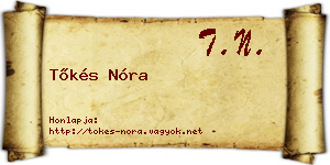 Tőkés Nóra névjegykártya