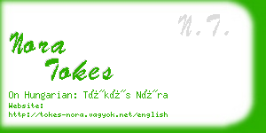 nora tokes business card